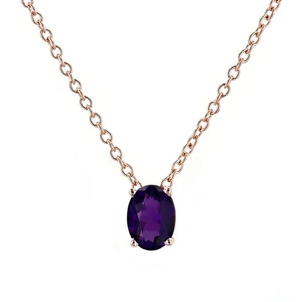 1.03ct Oval Amethyst Solitaire Pendant 14kt Rose Gold La Mine d'Or Moncton, NB