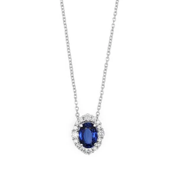 1.45tw Sapphire and Diamond Halo Pendant La Mine d'Or Moncton, NB