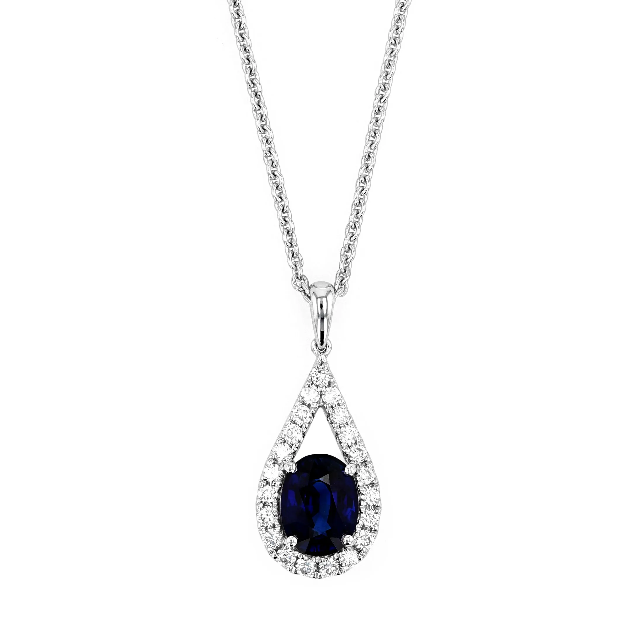 3.00tw Sapphire and Diamond Halo Pendant La Mine d'Or Moncton, NB