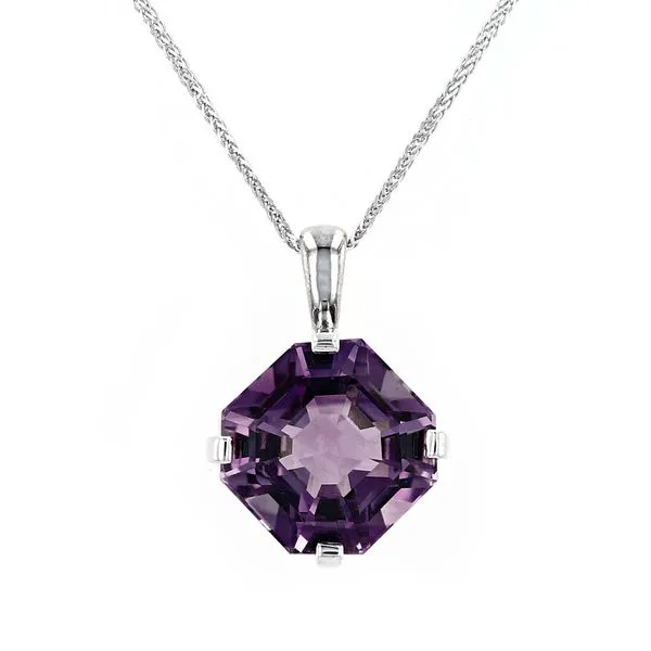 9.14ct Amethyst Pendant on 14kt White Gold Chain La Mine d'Or Moncton, NB