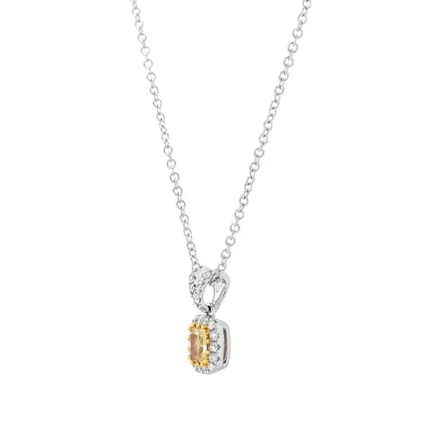 0.65tw Fancy Yellow Emerald Cut Diamond Pendant 18kt White Gold Image 2 La Mine d'Or Moncton, NB