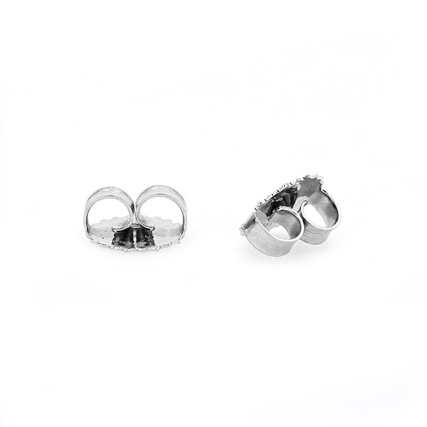 Freshwater White Pearl Stud Earrings set in 14kt White Gold Image 2 La Mine d'Or Moncton, NB