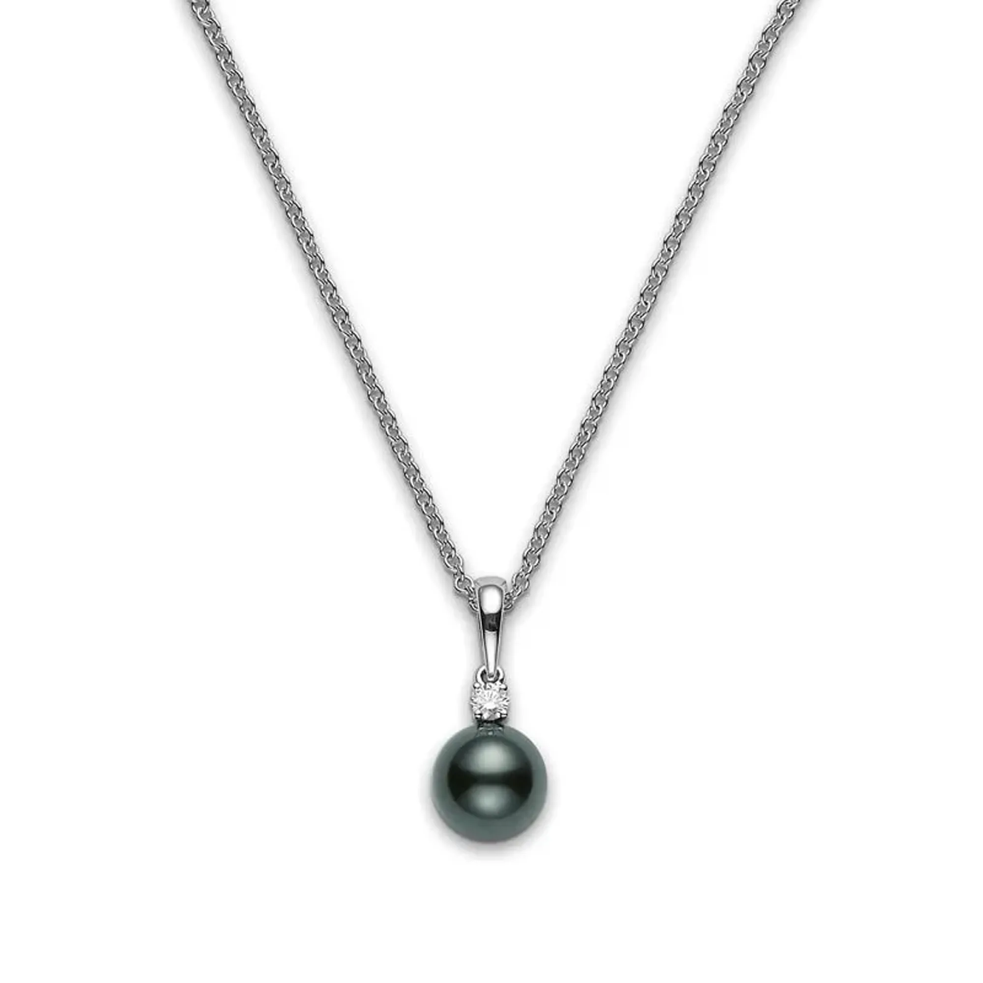 Mikimoto Black South Sea Pearl and 0.10ct Diamond Pendant La Mine d'Or Moncton, NB