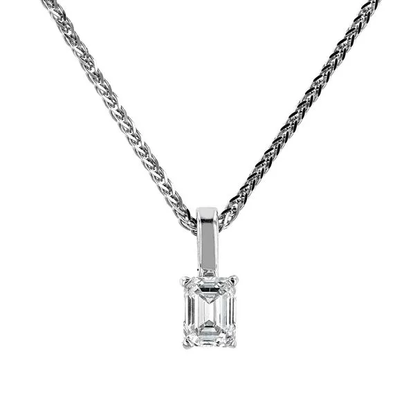 0.31ct Prive Emerald Cut Diamond Pendant 14kt White Gold La Mine d'Or Moncton, NB