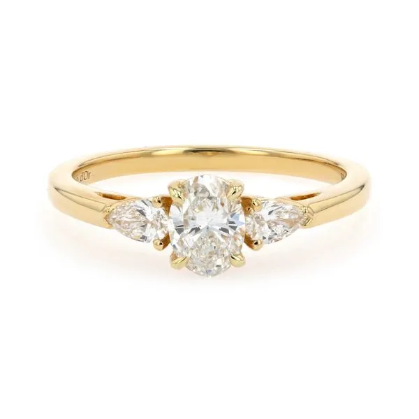0.75tw Oval and Pear Diamond Trinity Engagement Ring La Mine d'Or Moncton, NB