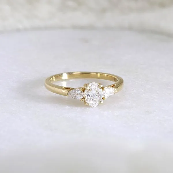 0.75tw Oval and Pear Diamond Trinity Engagement Ring Image 3 La Mine d'Or Moncton, NB