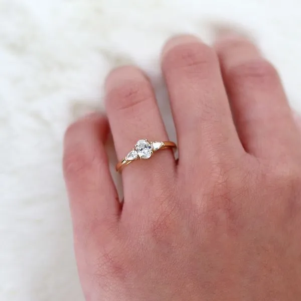 0.75tw Oval and Pear Diamond Trinity Engagement Ring Image 4 La Mine d'Or Moncton, NB