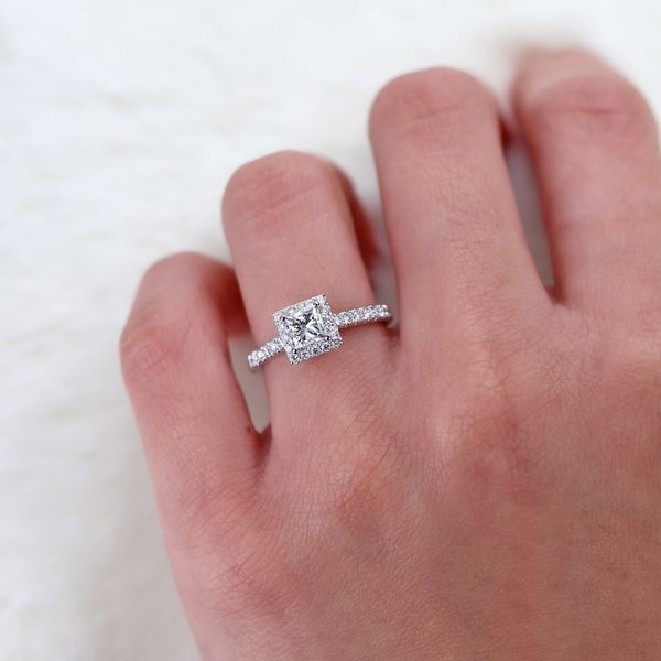 1.15tw Princess Canadian Diamond Halo Engagement Ring Image 4 La Mine d'Or Moncton, NB