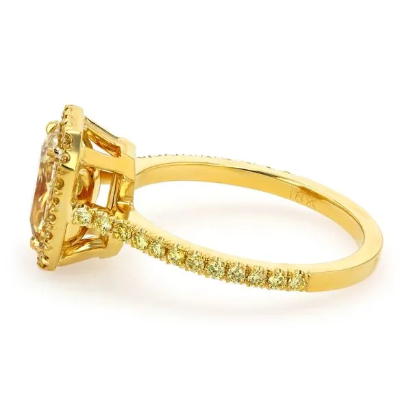 2.25tw Fancy Yellow Radiant Diamond Halo Engagement Ring Image 2 La Mine d'Or Moncton, NB