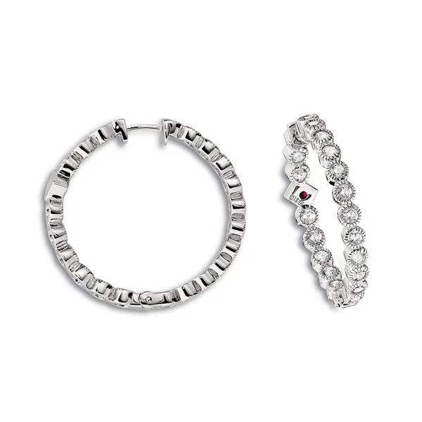 Elle CZ Sterling Silver Hoop Earrings La Mine d'Or Moncton, NB