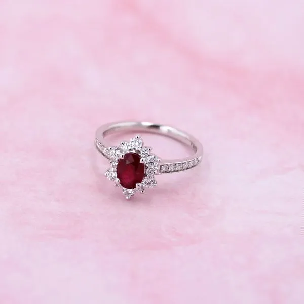 1.45tw Ruby & Diamond Fashion Ring in 18kt White Gold Image 3 La Mine d'Or Moncton, NB