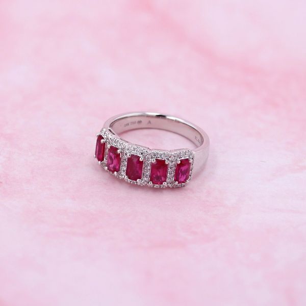 2.20tw Ruby & Diamond Fashion Ring in 18kt White Gold Image 3 La Mine d'Or Moncton, NB