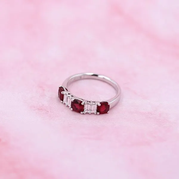 2.10tw Ruby & Diamond Fashion Ring in 18kt White Gold Image 3 La Mine d'Or Moncton, NB