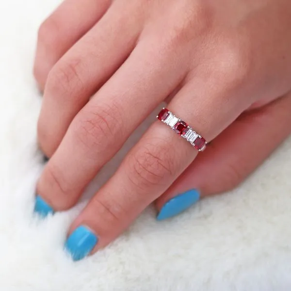 2.06tw Ruby & Diamond Fashion Ring in 18kt White Gold Image 4 La Mine d'Or Moncton, NB