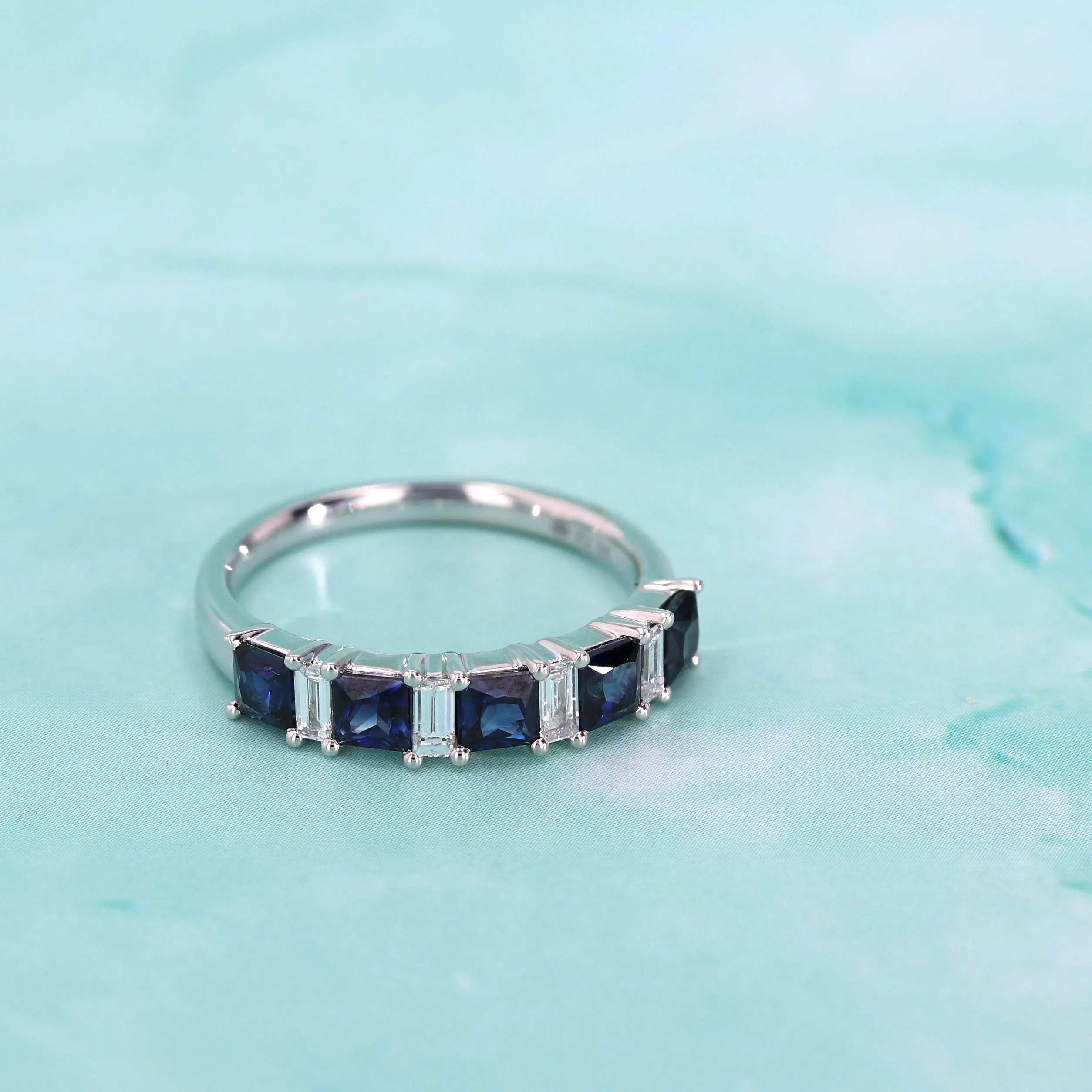 1.70tw Sapphire & Diamond Fashion Ring 18kt White Gold Image 3 La Mine d'Or Moncton, NB