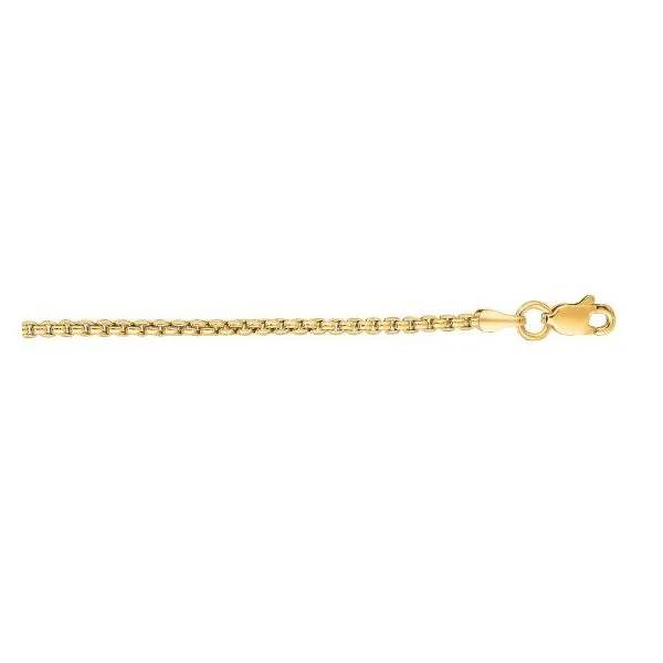 14kt Yellow Gold Round Box Chain with Lobster Clasp La Mine d'Or Moncton, NB