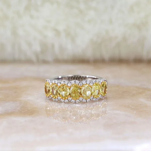 2.30tw Fancy Yellow Oval Diamond Fashion Ring 18kt White Gold Image 3 La Mine d'Or Moncton, NB