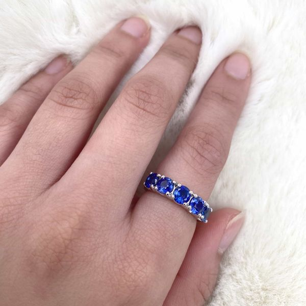 3.14tw Round Sapphire Fashion Ring 18kt White Gold Image 4 La Mine d'Or Moncton, NB