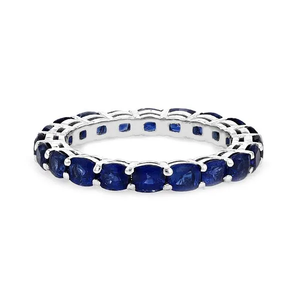 4.90tw Cushion Sapphire Eternity Ring 18kt White Gold Image 2 La Mine d'Or Moncton, NB