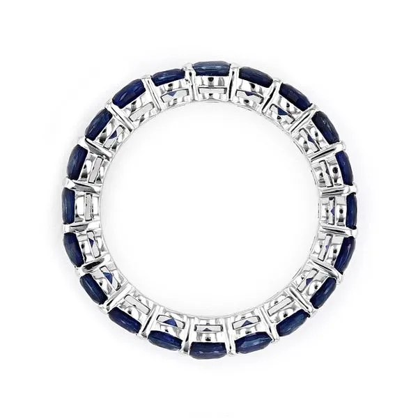 4.90tw Cushion Sapphire Eternity Ring 18kt White Gold Image 3 La Mine d'Or Moncton, NB