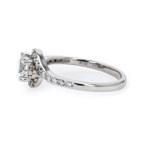 1.00tw Round Maple Leaf Diamond Halo Pave Engagement Ring Image 2 La Mine d'Or Moncton, NB