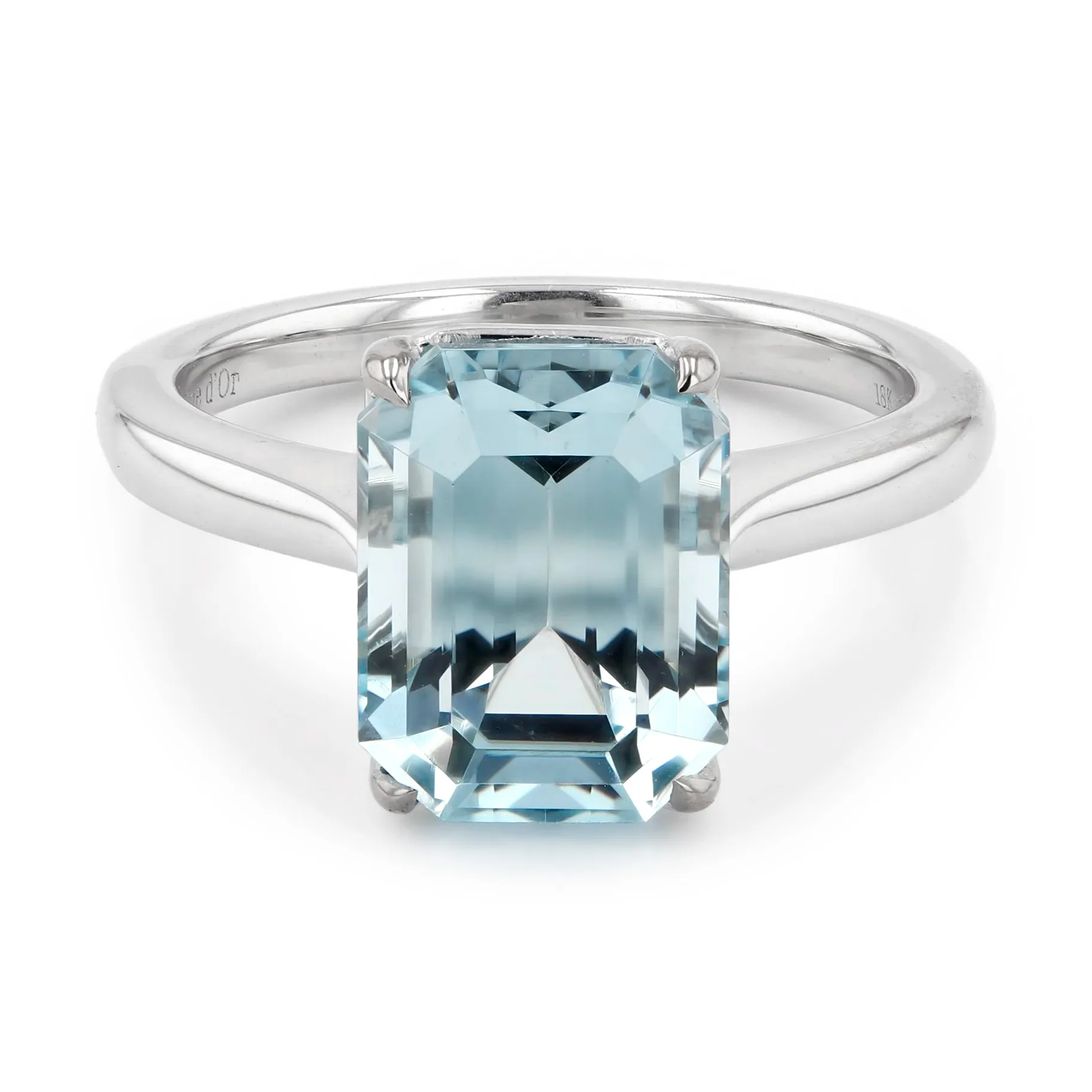 3.80ct Rio Emerald Cut Aquamarine Solitaire Ring La Mine d'Or Moncton, NB