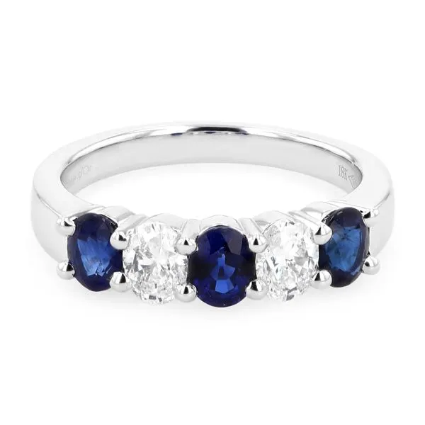 1.80tw Oval Sapphire and Diamond 5 Stone Band La Mine d'Or Moncton, NB