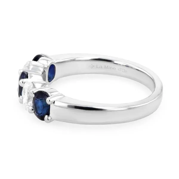 1.80tw Oval Sapphire and Diamond 5 Stone Band Image 2 La Mine d'Or Moncton, NB
