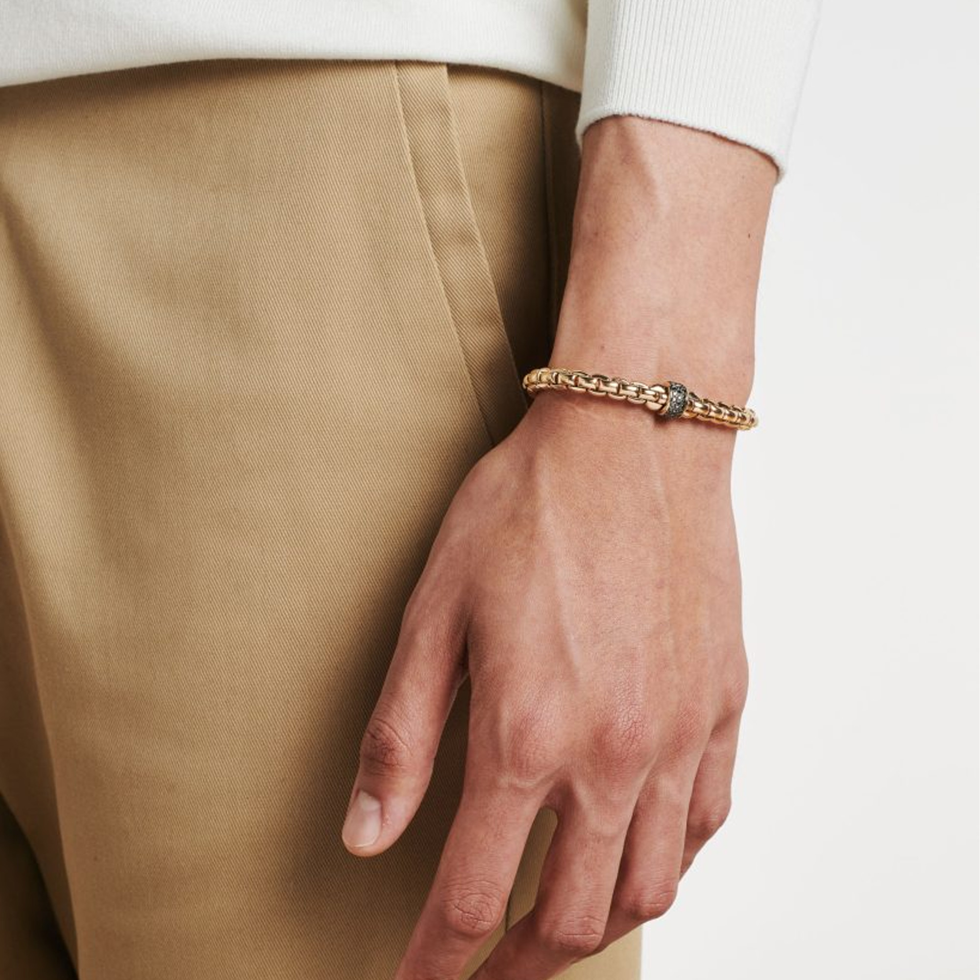 FOPE Eka Flex'it Mens White Gold Diamond Bracelet Size XL Image 4 La Mine d'Or Moncton, NB