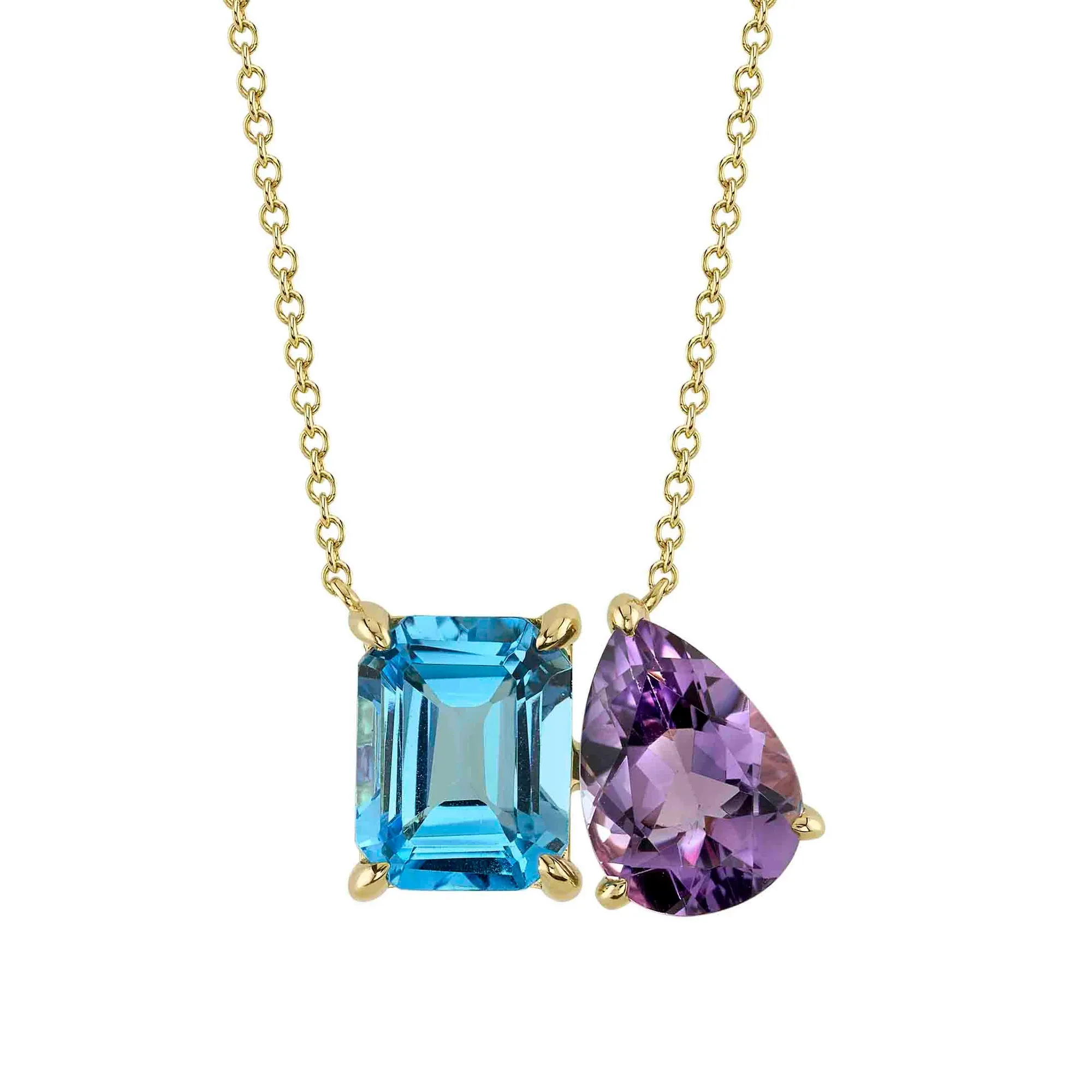 4.89tw Shy Creation Color Amethyst & Blue Topaz Necklace La Mine d'Or Moncton, NB