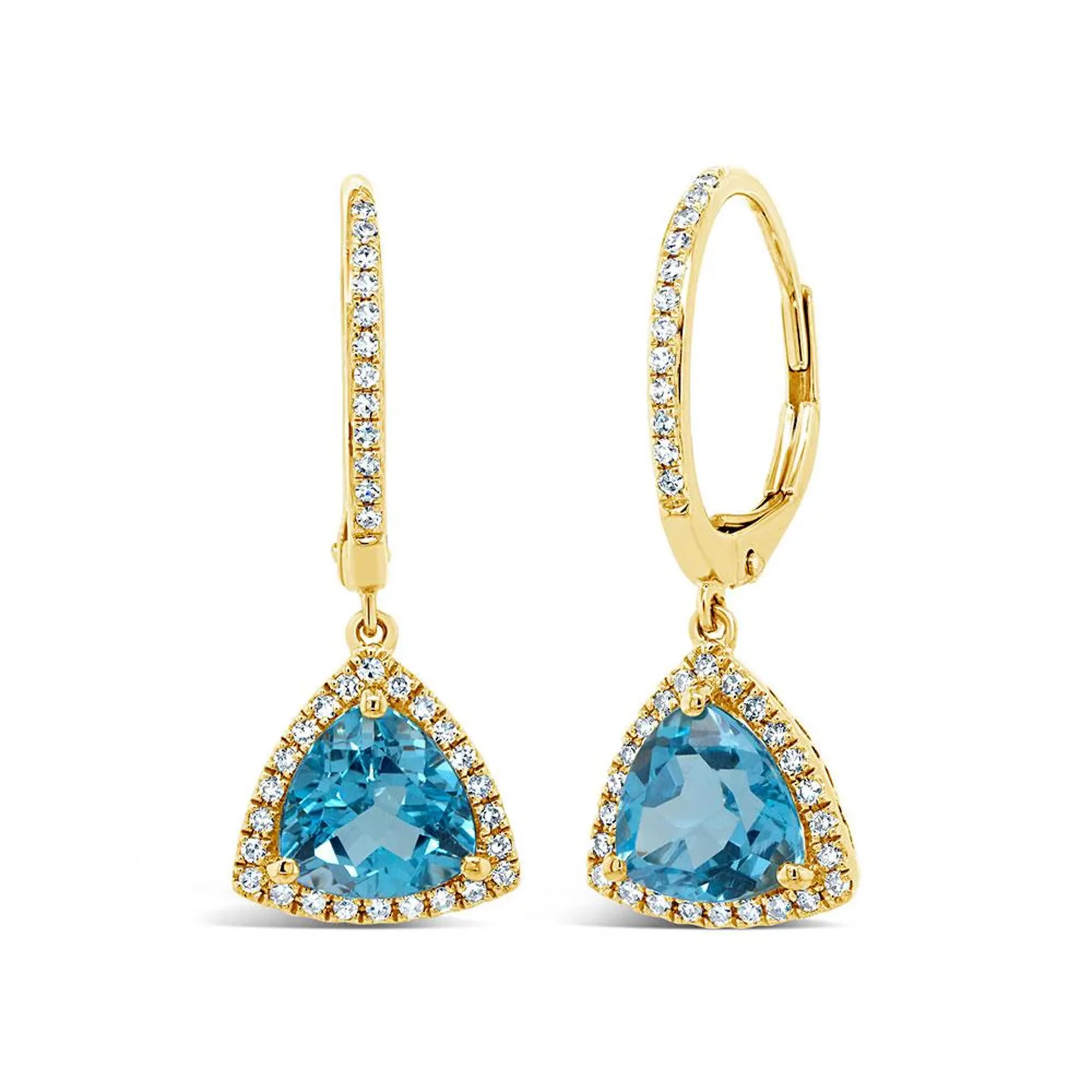 Shy Creation Color 2.93tw Blue Topaz & 0.21tw Diamond Ear...