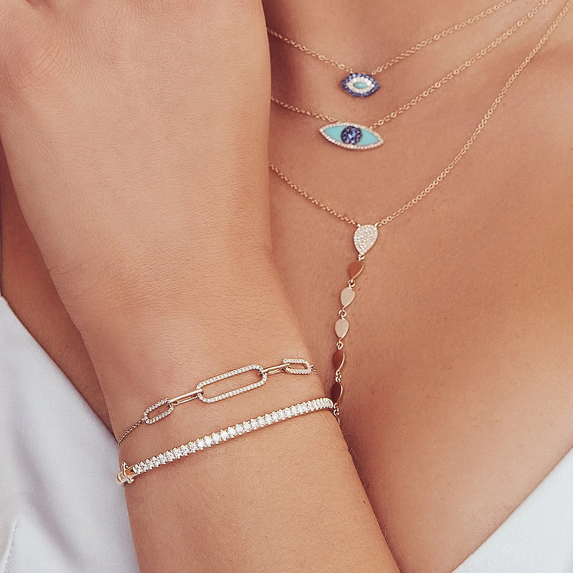 0.24tw Shy Creation Kate Diamond Paper Clip Bolo Bracelet Image 3 La Mine d'Or Moncton, NB