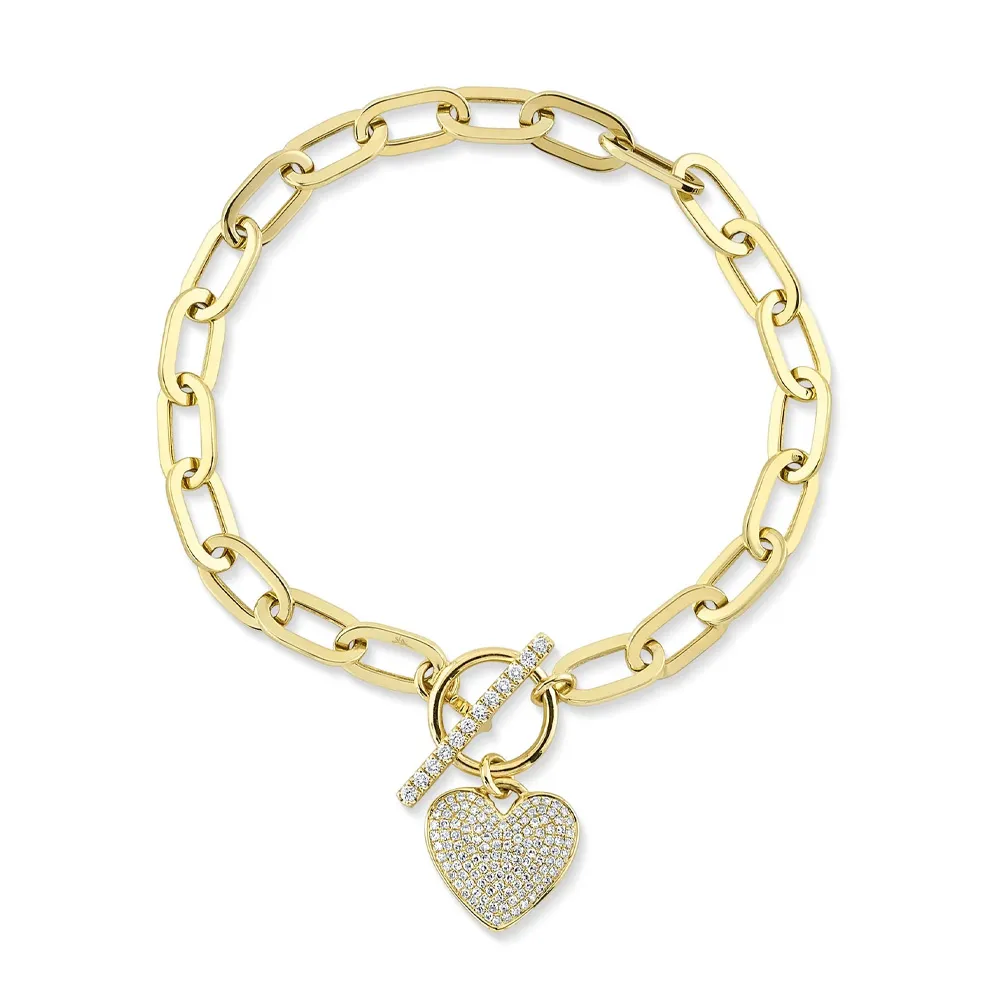 0.41tw Shy Creation Kate Paper Clip Pave Heart Diamond Bracelet La Mine d'Or Moncton, NB