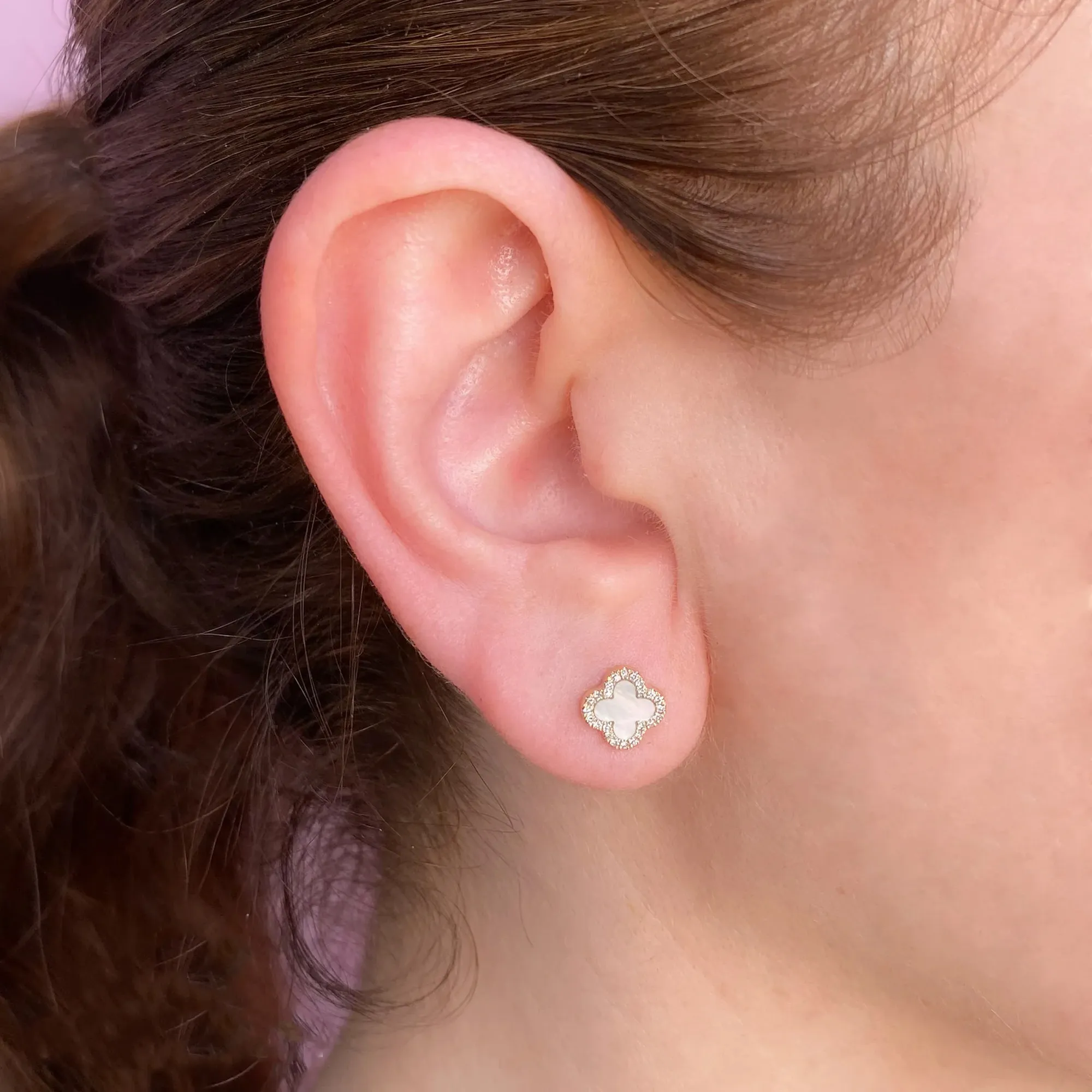 0.46tw Shy Creation Kate Mother of Pearl & Diamond Earrings Image 3 La Mine d'Or Moncton, NB