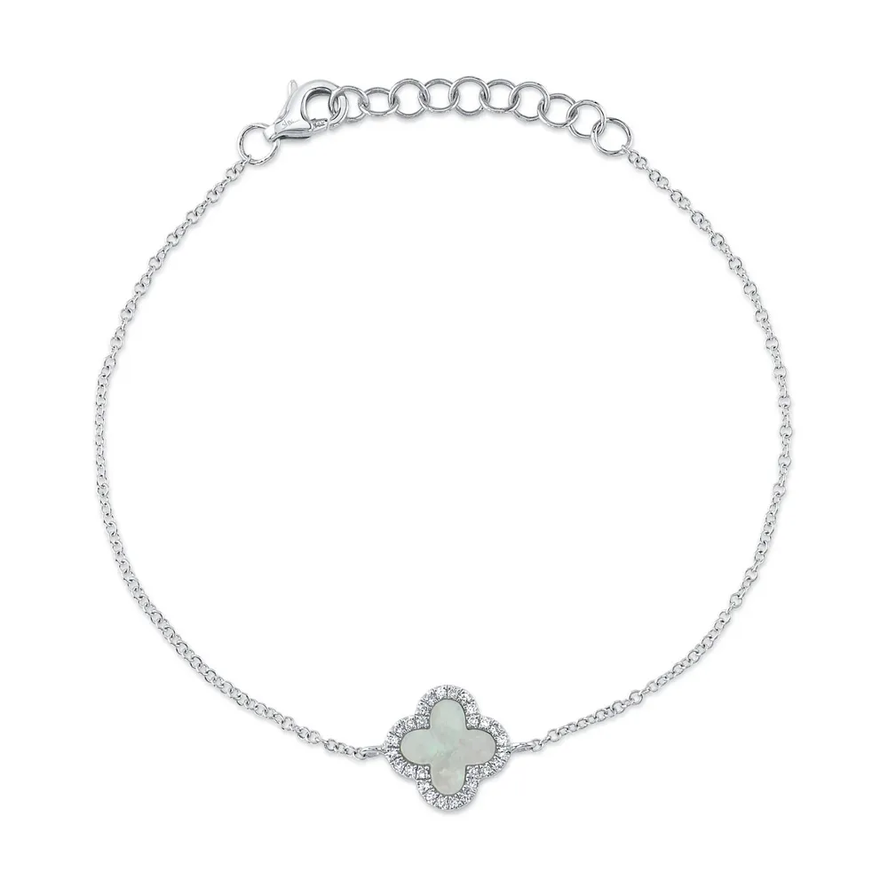 0.47tw Shy Creation Kate Diamond & Mother of Pearl Clover Bracelet La Mine d'Or Moncton, NB