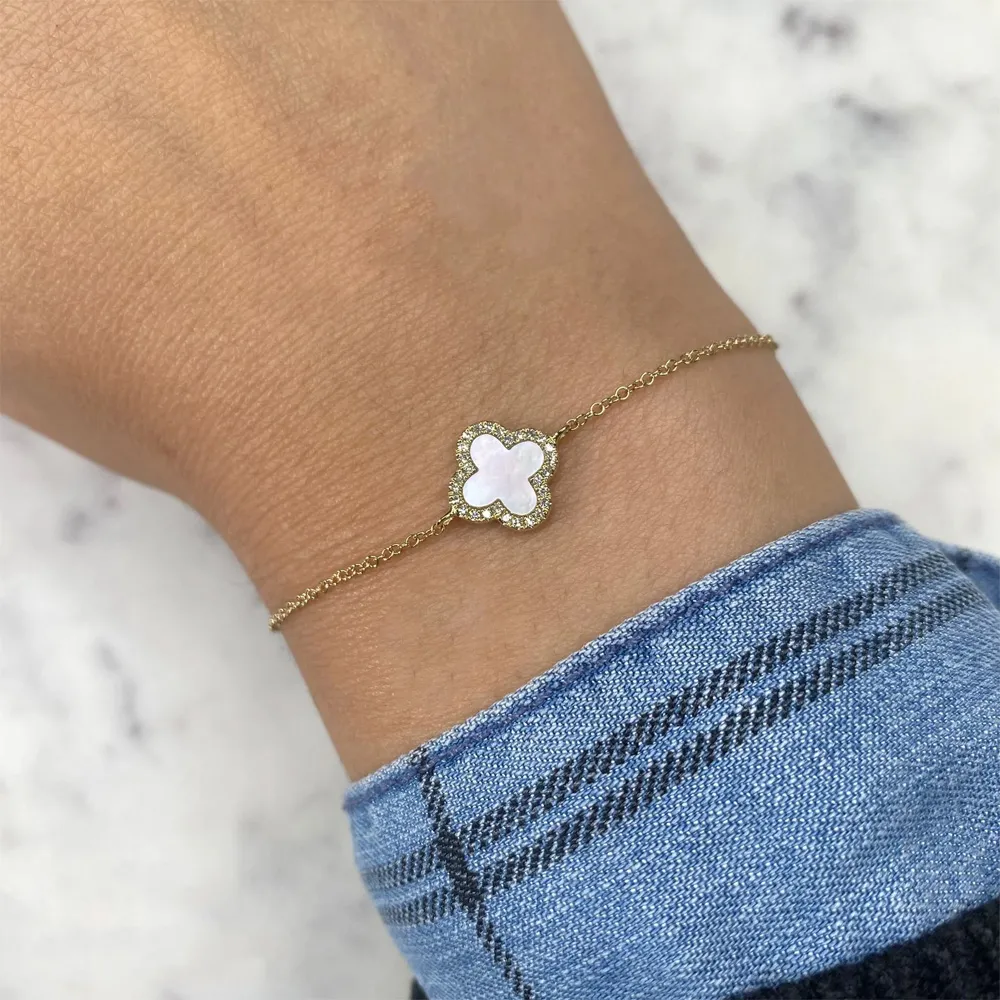 0.47tw Shy Creation Kate Diamond & Mother of Pearl Clover Bracelet Image 4 La Mine d'Or Moncton, NB