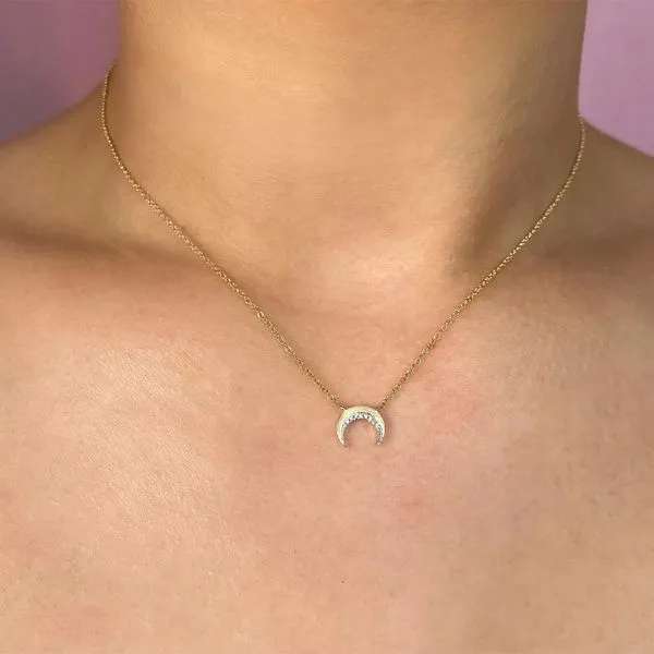 0.02ct Shy Creation Kate Diamond Crescent Moon Necklace Image 2 La Mine d'Or Moncton, NB