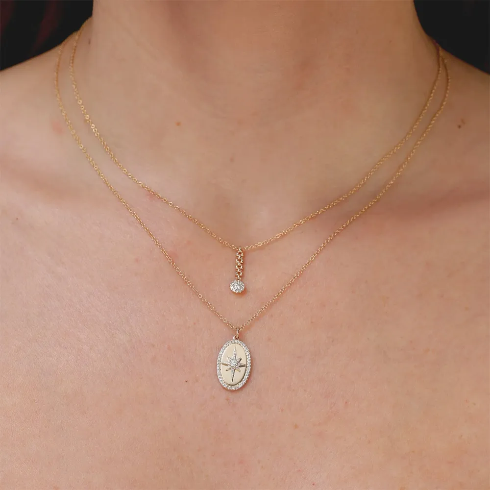 0.18tw Shy Creation Kate Diamond North Star Oval Necklace Image 2 La Mine d'Or Moncton, NB