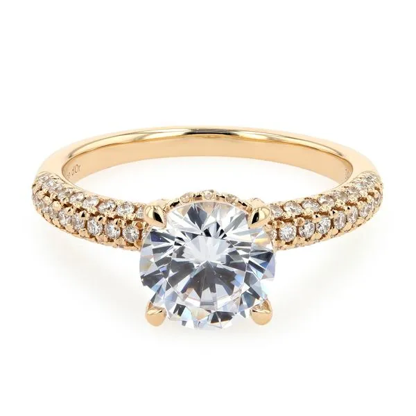 0.50tw Seville Round Pave Hidden Halo Diamonds Engagement Ring Setting La Mine d'Or Moncton, NB