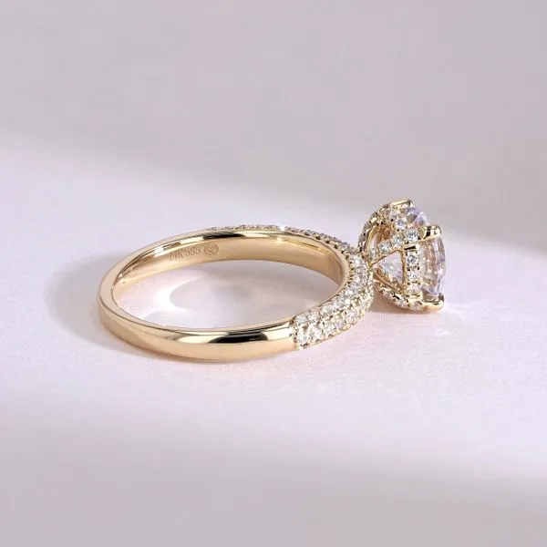 0.50tw Seville Round Pave Hidden Halo Diamonds Engagement Ring Setting Image 4 La Mine d'Or Moncton, NB