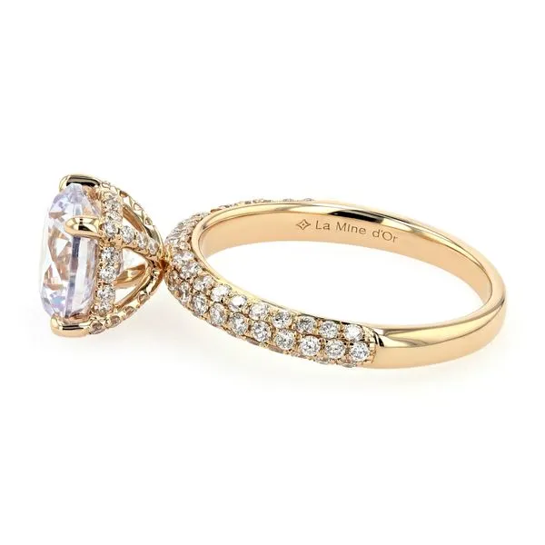0.65tw Seville Round Pave Diamonds Engagement Ring Setting Image 2 La Mine d'Or Moncton, NB