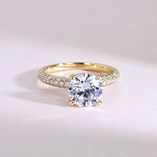 0.65tw Seville Round Pave Diamonds Engagement Ring Setting Image 3 La Mine d'Or Moncton, NB