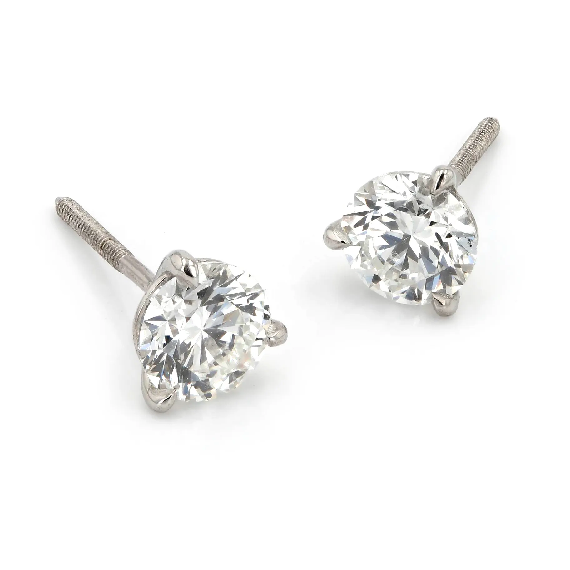 1.86tw Signature Round Brilliant Diamond Stud Earrings