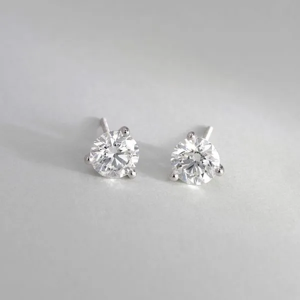 1.92tw Signature Round Brilliant Diamond Platinum Stud Earrings Image 2 La Mine d'Or Moncton, NB