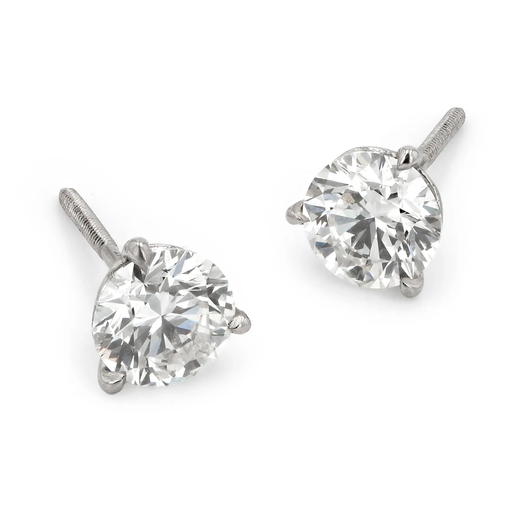 2.41tw Signature Round Brilliant Diamond Stud Earrings