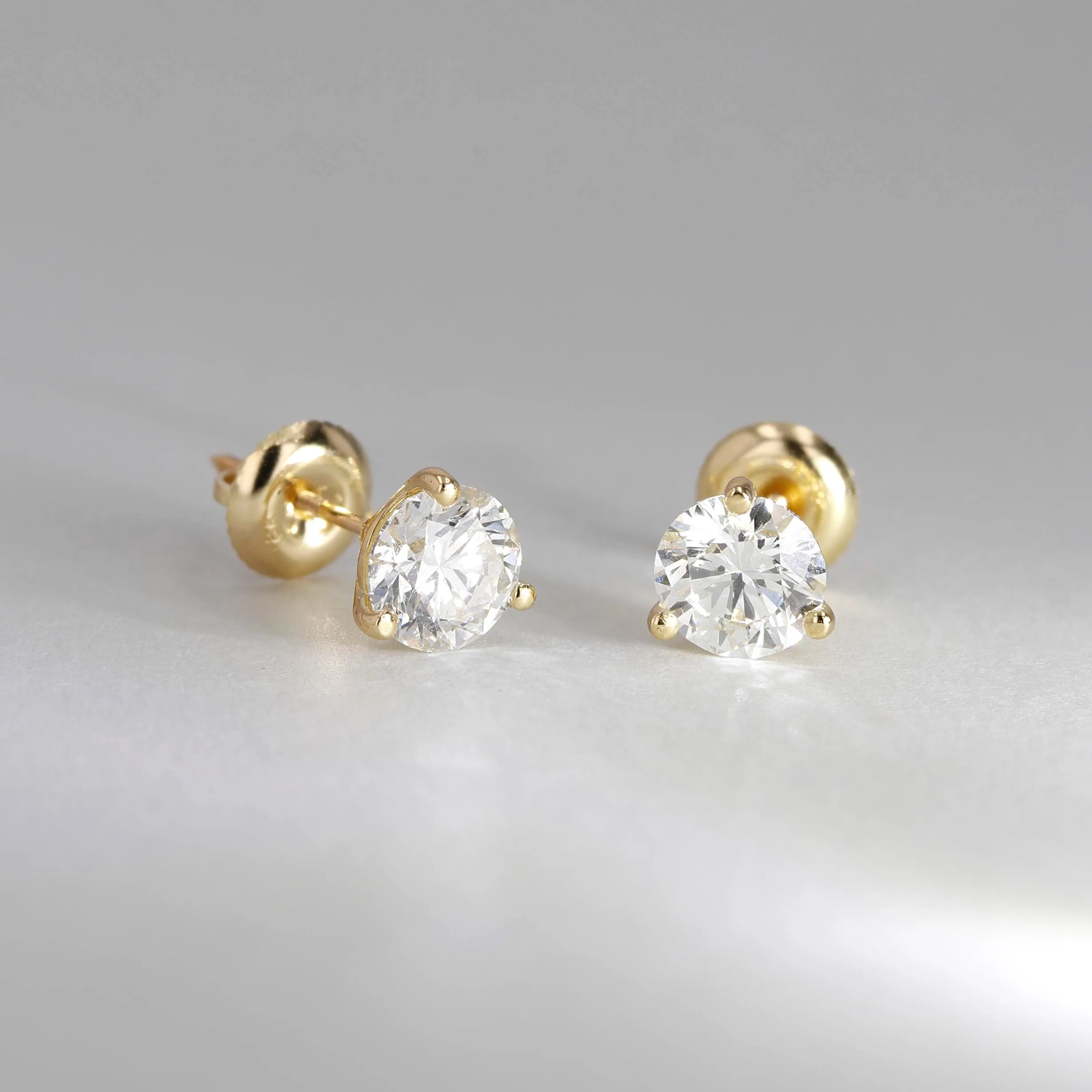 2.03tw Signature Round Brilliant Diamond Stud Earrings