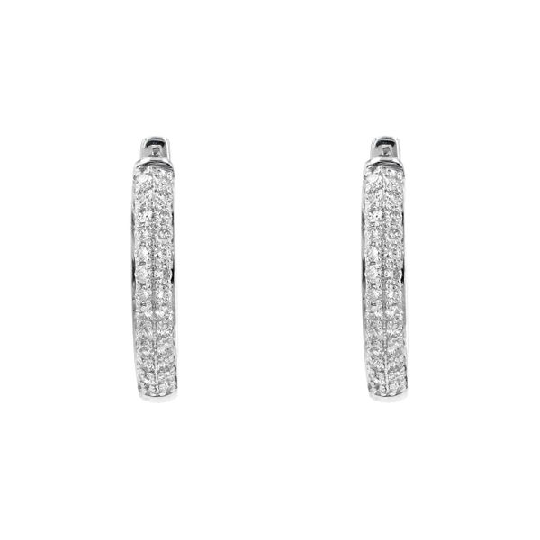 0.50tw Diamond Huggie Earrings 10kt White Gold Image 2 La Mine d'Or Moncton, NB
