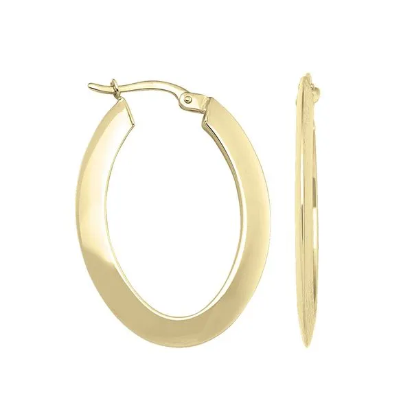 10kt Yellow Gold Knife Edge Hoop Earrings La Mine d'Or Moncton, NB