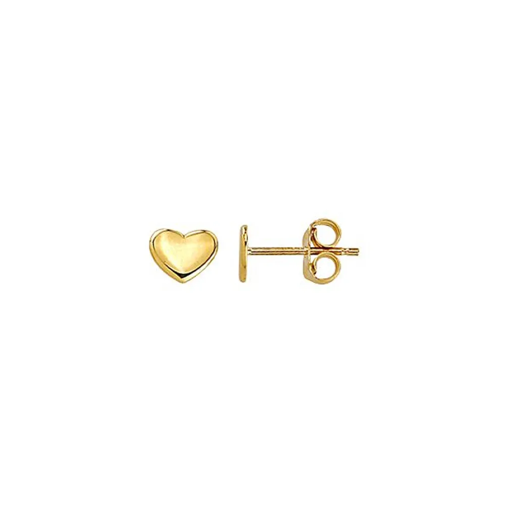 10kt Yellow Gold Heart Stud Earrings La Mine d'Or Moncton, NB
