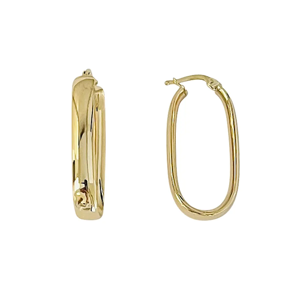 10kt Yellow Gold Oval Hoop Earrings La Mine d'Or Moncton, NB
